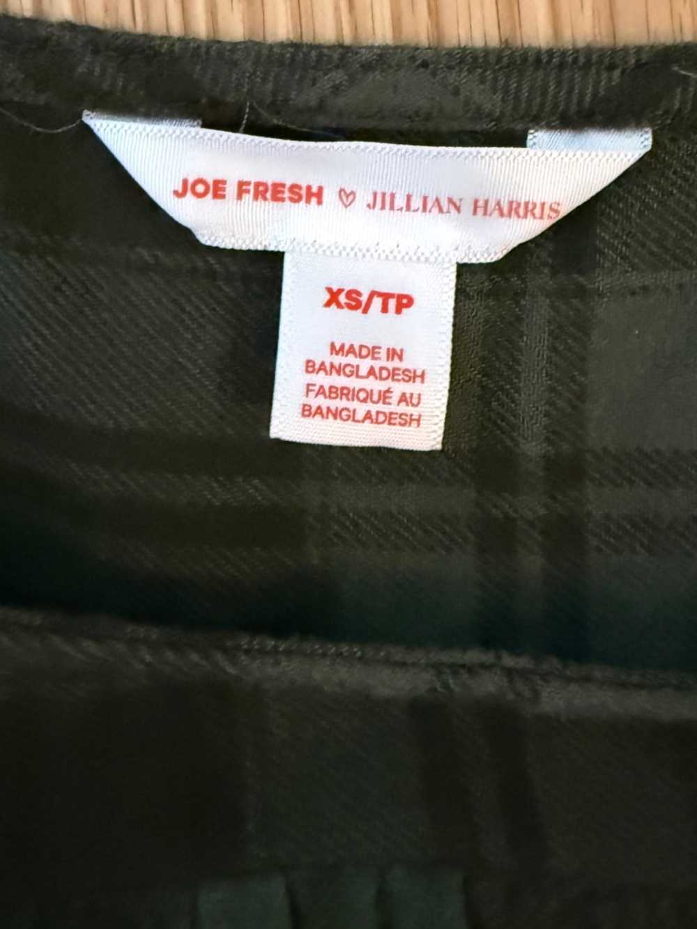 Joe Fresh x Jillian Harris Ladies Olive Plaid Tiered Long-Sleeve Dress - Picture 2 of 5